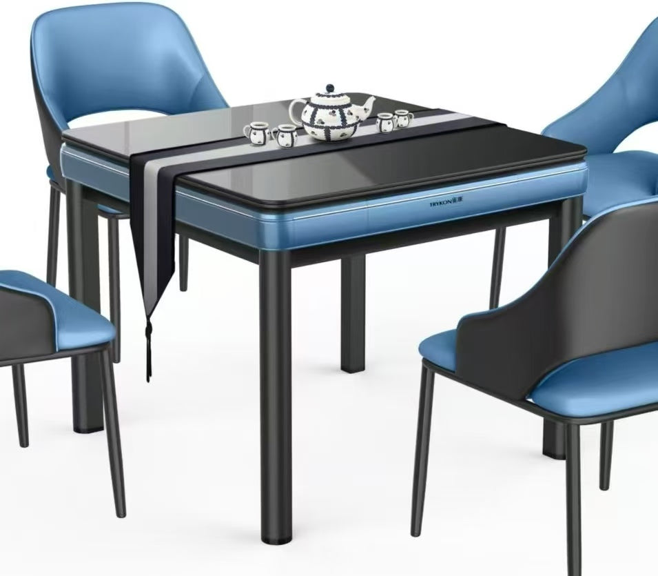 Automatic Mahjong Table 4-legs non-foldable,（2 Sets of 44# Tiles (Blue & Green) included)
